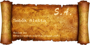 Sebők Aletta névjegykártya
