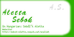 aletta sebok business card